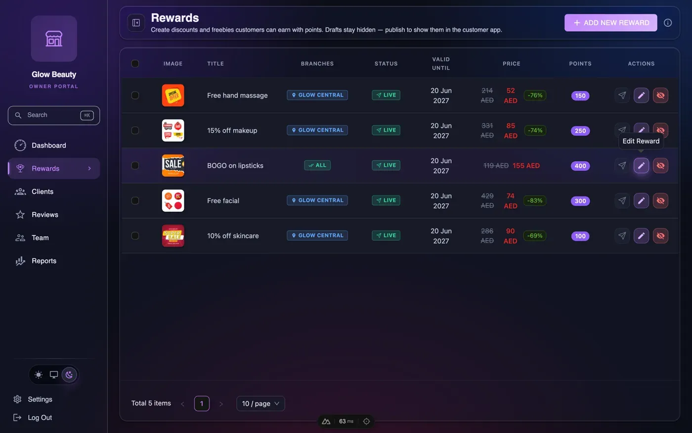 Rewards you control